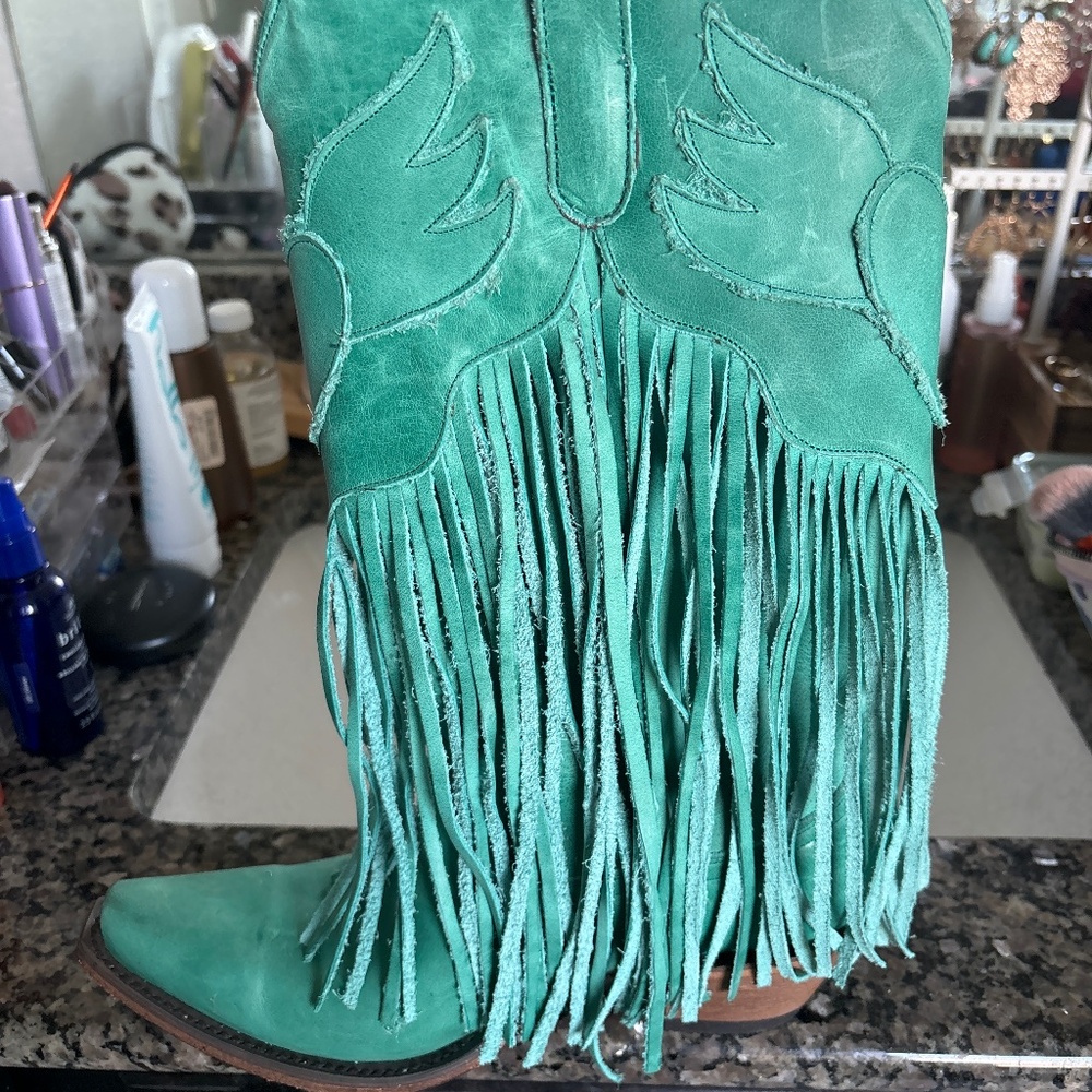 Teal boots